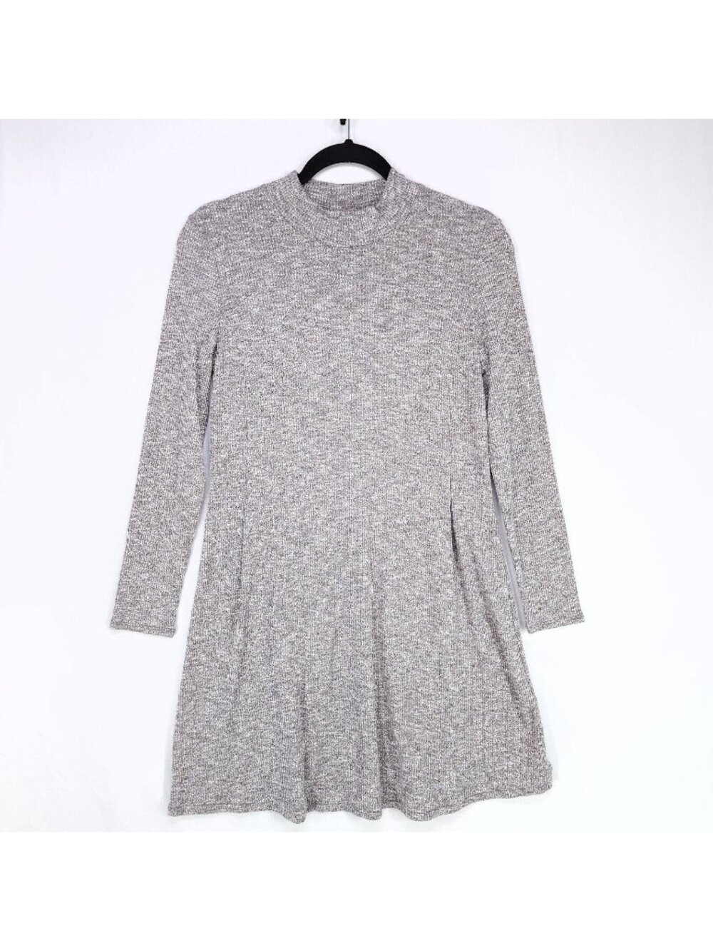 Madewell Tunic Dress Gray Size Small Long Sleeve Pleated High Neck